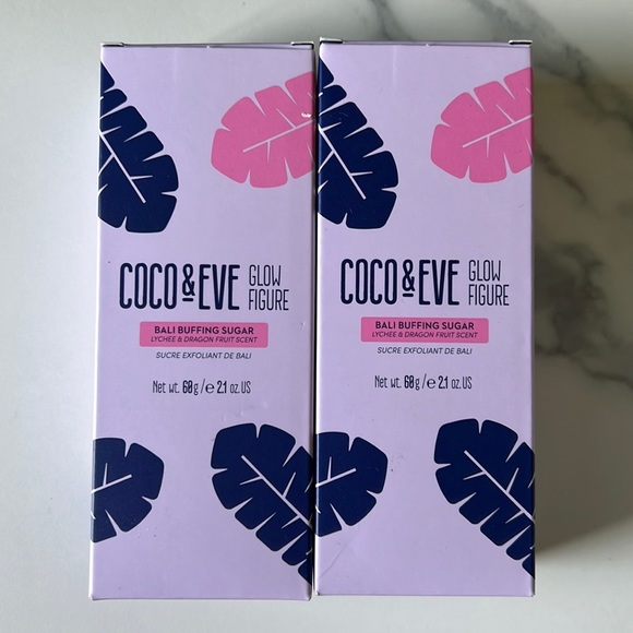 Coco & Eve Other - 2x Coco & Eve glow figure body scrub with Bali buffing sugar 60g Each (120g)